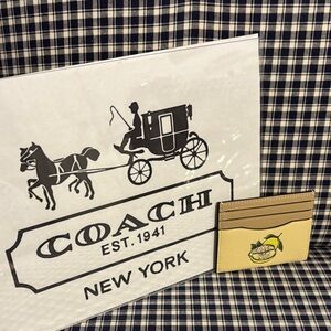 Coach Lemon Card Holder with Logo